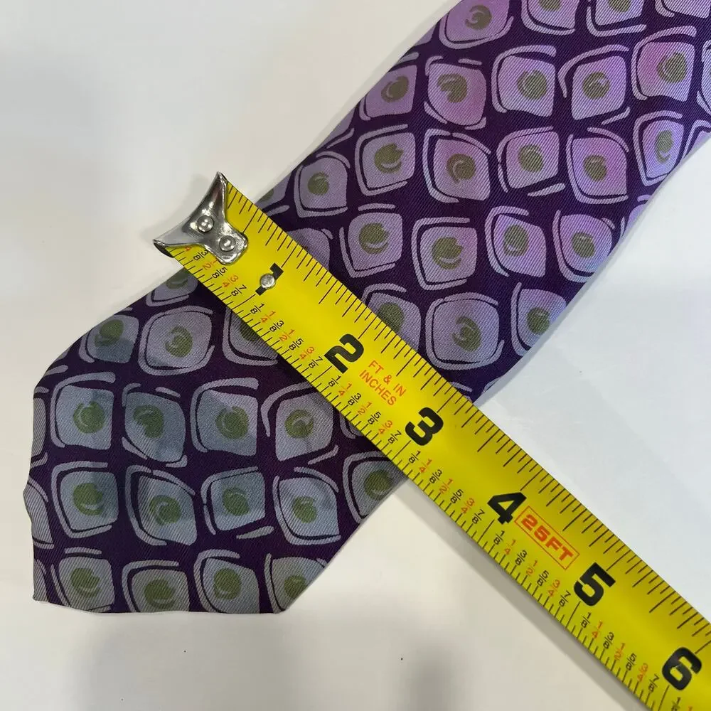 Charvet Place Vendôme 100% Silk Men’s Neck Tie Purple & Green Made in France JP